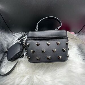 Betsey Johnson Black Studded crossbody bag w/removable straps and many options